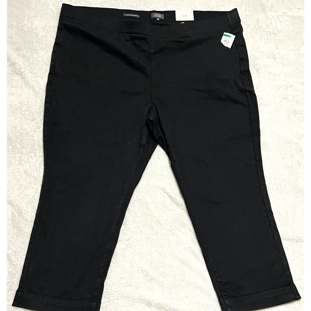 NYDJ Pull On Bailey‎ Relaxed Straight Leg Ankle Jean - 4X, Overdye Black -NWT